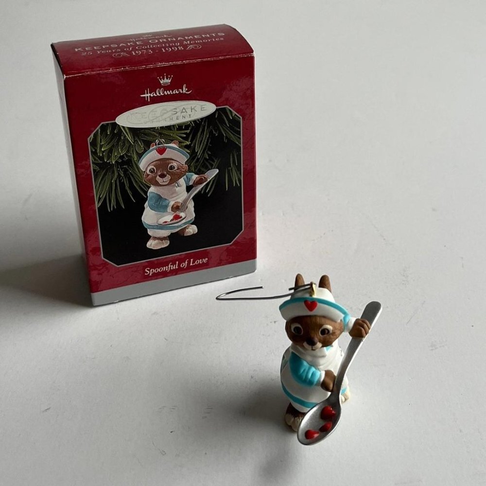 Vintage Spoonful of Lovin' Bunny Christmas Ornament - Hallmark 90s Keepsake Gift